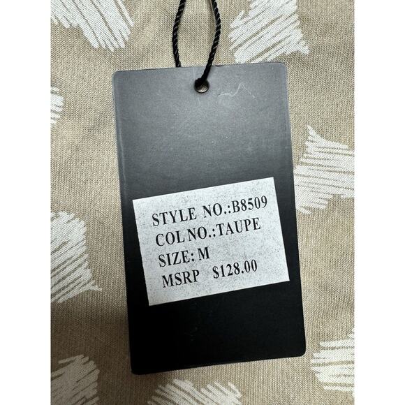 NWT Barabas Men's LS Tan White Heart Print Button Up Dress Shirt - Size M - Picture 5 of 6